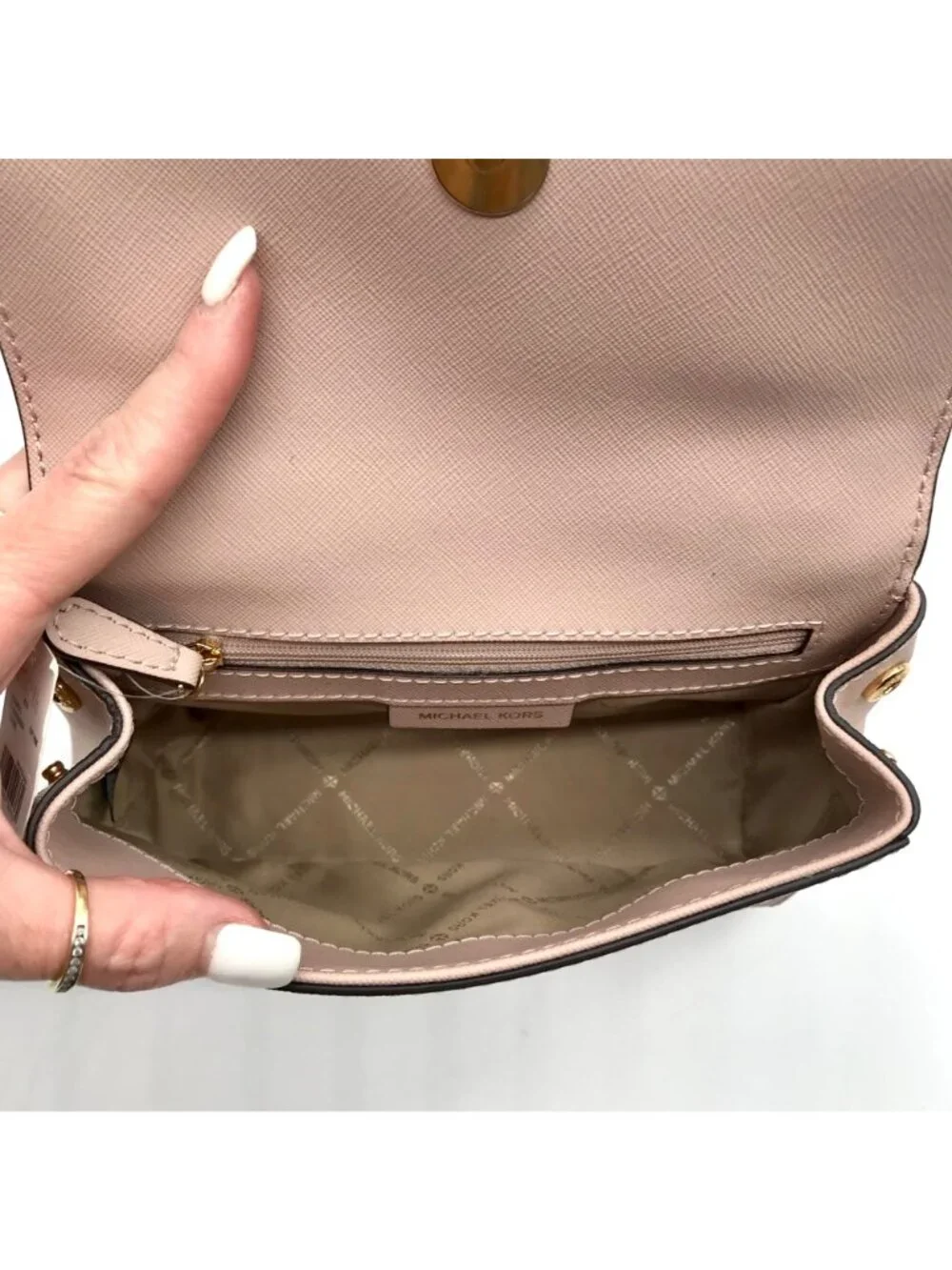 Michael Kors Soft Pink Saffiano Leather Ava Convertible Satchel